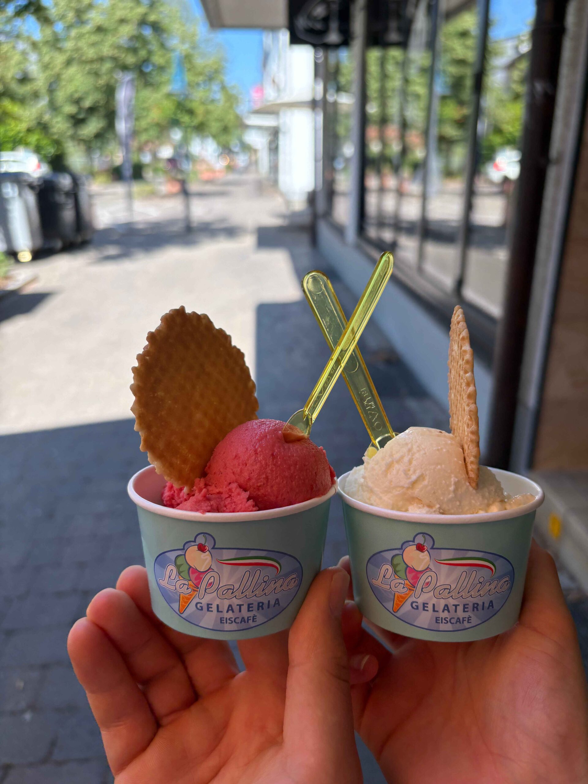Mehr über den Artikel erfahren Eiscafé La Pallina in Hockenheim: Solides Eis in zentraler Lage